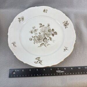 Vintage Mitterteich Bavaria Charming Barbara Dinner Plate 11", Gold Trim